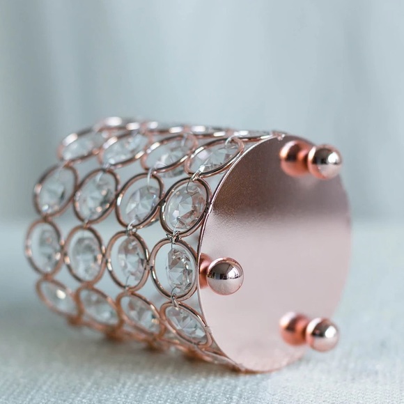 Blush/Rose Gold Tealight Crystal CandleHolder - Picture 8 of 8